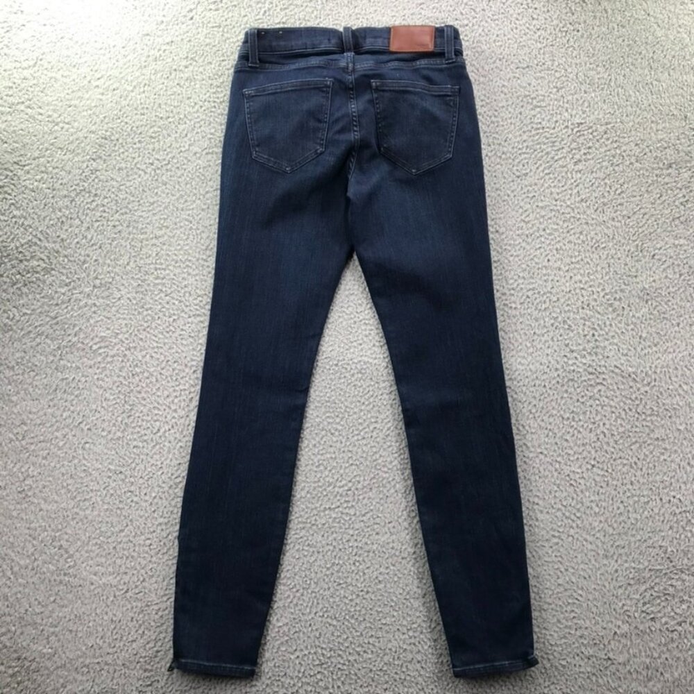 MADEWELL Womens Size 25 Dark Wash Stretch Denim Low Rise Zipper Hem Skinny Jeans